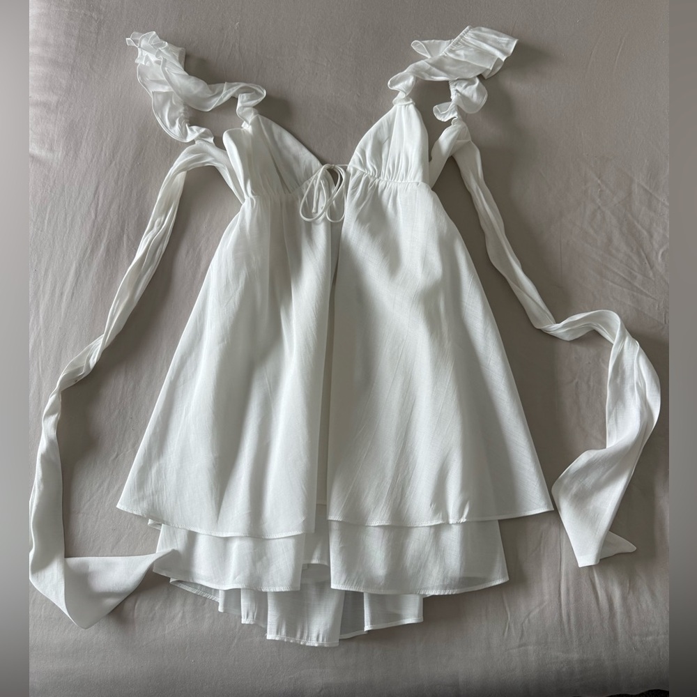NWOT Bobbi Rocco White Ruffle Dress Size Small